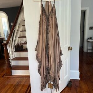 Free People Tan and Black Strappy Dress